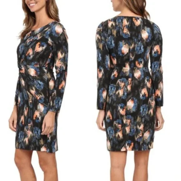 NYDJ navy multi ikat twist front dress 2P 6P 8P 10 - Picture 8 of 8